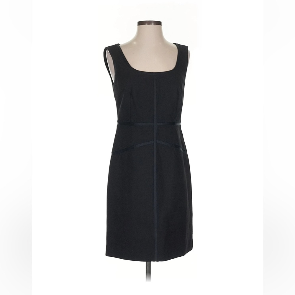 Tory Burch Dress Chic Wool Black Dress with Satin Detailing